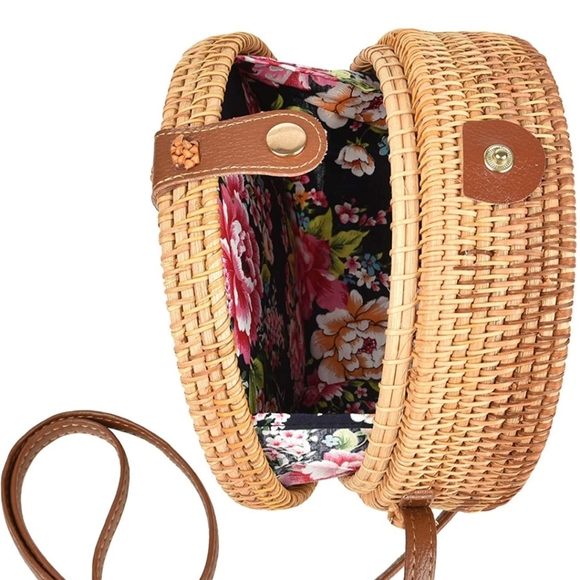 ‼️Last 2‼️Round Circle Rattan Straw Bag Blogger - Picture 6 of 11